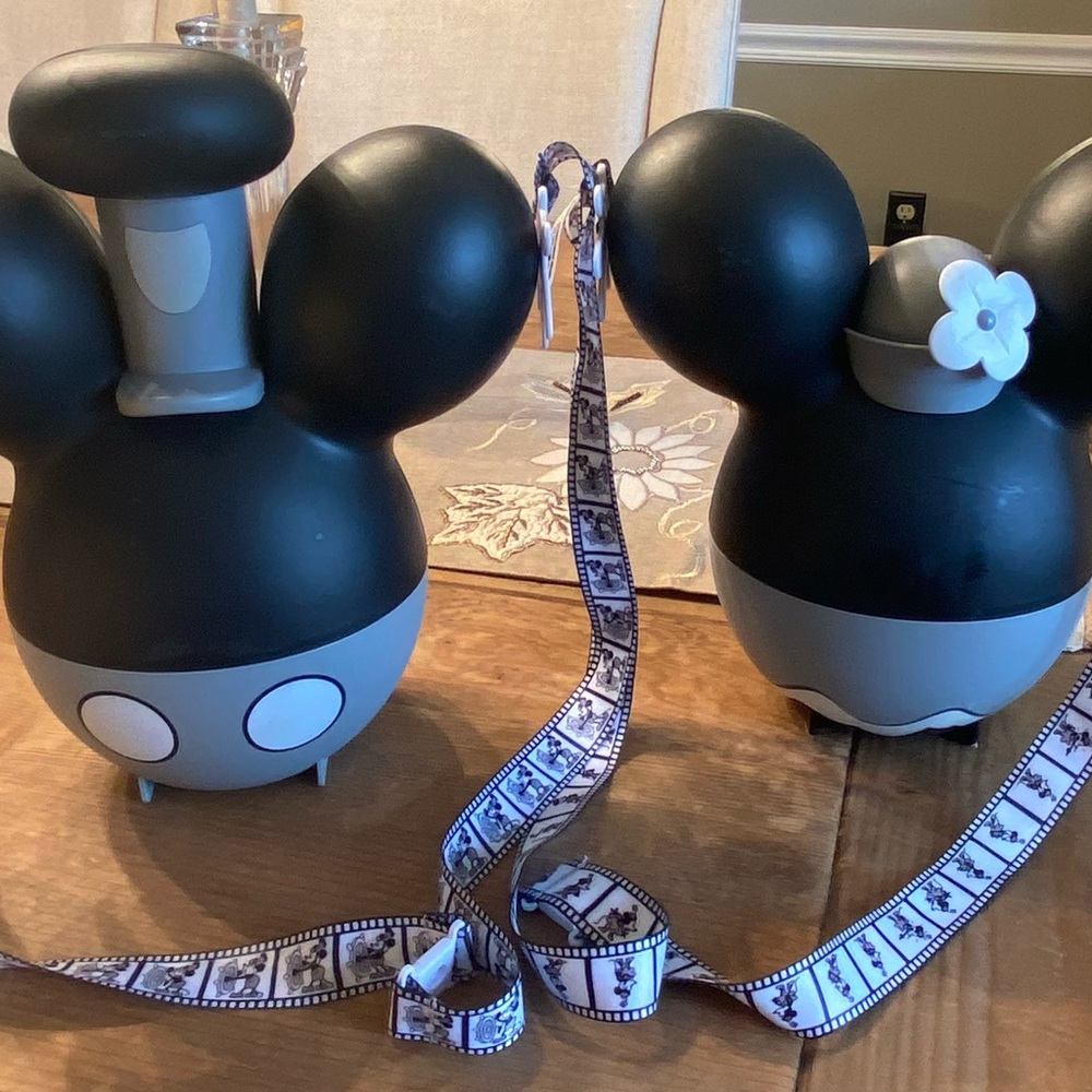 Disney Parks refillable popcorn buckets Steamboat Willie Mickey & Minnie